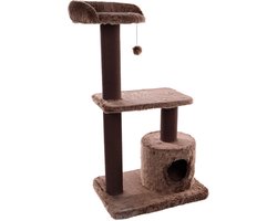 Grote Krabpaal met Platformen en Sisal Krapstammen - Bruin