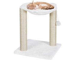 Grote krabpaal met sisalstammen en hangmatbed wit