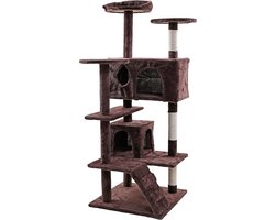 Grote Krabpaal voor Katten 130 cm Hoog - Klimboom met Ligplaatsen en Verstop-Holen