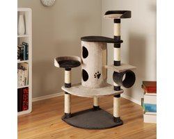 Grote Krabpaal voor Katten 150cm Hoog met Slaaphutten en Speeltunnel, Stevig en Geschikt voor Grote Katten