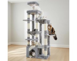 Grote Krabpaal voor Katten - 180 cm met Stabiliteit en Multi-Hangmatten - Ideaal voor Maine Coon en Grote Rassen