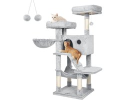 Grote krabpaal voor katten met pluche en hangmat - 135 cm hoog