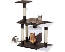 Krabpaal: Grote krabpaal voor katten - Schuilplek en rustplatforms - Sisal en pluche