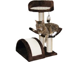 Grote Krabpaal XL Safari Donkerbruin met Rand voor Katten - 46x60x83 cm