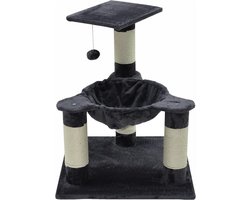 Grote Krabpaal XXL met Loungeplek en Krabpalen - Grijs