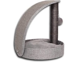 Happi N Pets Krabpaal - Groot Zacht Kattenbed en Interactief Speelgoed - Kattenkrabpaal voor Kittens Krabpaal