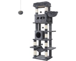 Hexcelen Kattenboom - Krabpaal Toren - Kat Klimmeubel - 170 Cm hoog 8 Krabpalen-Donkergrijs