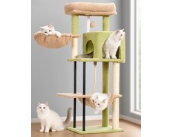 Hoge Cactus Kattenboom met Hangmat en Krabpaal - Ideaal voor Binnenkatten