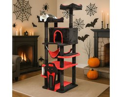 Hoge Katentoren met Platforms en Hutten - 158 cm