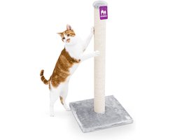 Hoge Kwaliteit Krabpaal voor Katten met Stabiele Bodem – 90 cm Hoog, Natuurlijk Sisal en Zacht Pluche