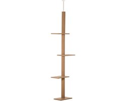 Höhenverstellbarer Kratzbaum - 43 x 27 x 228-260 cm - Kletterbaum für Katzen, Spielbaum - Hellbraun