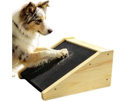 Honden Nagel Krabplank - Houten Vijl Klimladder - Natuurlijk Krabgedrag Stimuleren - Voorkomt Meubelschade - 30x15x25 cm - Houtkleur