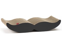 Hoopo® Moustache - Kartonnen Krabmeubel - Krabmeubel geschikt voor grote katten - Krabmeubel Zwart