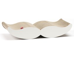 Hoopo® Moustache - Kartonnen Krabmeubel - Krabmeubel geschikt voor grote katten - Wit Krabmeubel