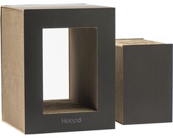 Hoopo® Table -XL Kartonnen Krabmeubel - Krabmeubel Kat - Zwart Krabmeubel kat - 2 in 1 krabmeubel voor grote katten