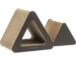 Hoopo® Triangle - Kartonnen Krabmeubel - 2 in 1 Krabmeubel - Krabmeubel voor zware Katten - Krabmat geschikt voor grote katten - Krabpaal grote kat