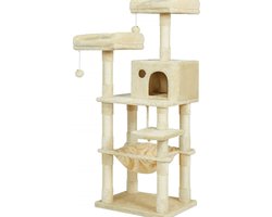 Hoppa! Kattenboom - Krabpaal Beige - 56 x 46 x 144 cm (L x B x H)