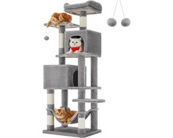 Hoppa! Krabpaal - Lichtgrijs - 50 x 41 x 156 cm (L x B x H)