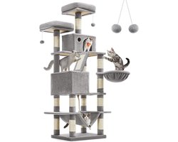 Hoppa! Krabpaal voor katten - Meerdere niveaus - 46 x 56 x 169 cm (L x B x H)