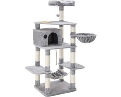 Hoppa! Stevige Kattenboom met Kattenbak - Sisal - Grijs - 164cm