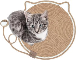 Krabpaal: Horizontale krabpaal - Katten krabmat - Meubels beschermen - Met ingebouwde bal - 40 x 20 x 5 cm - Geel