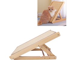 Houten Kattenkrabpad - Krabmat Kat - Meubels Beschermen - Verstelbare Hoogte - 53 x 30 x 7 cm - Houtkleur