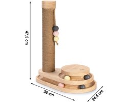 Houten Krabpaal met Speeltoren voor Katten - Compact en Stijlvol