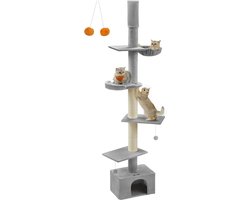 In Hoogte Verstelbare Krabpaal Balkon tot Plafond - Klimboom met Ligplaats en Grot