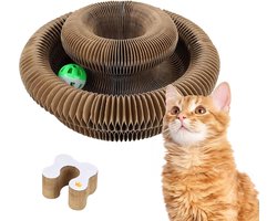 Interactieve krabpaal voor katten - duurzaam dubbelzijdig ontwerp - geschikt voor alle lichaamsvormen - 1 stuk-24 x 24 x 11cm