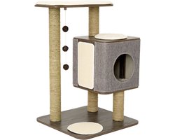Jack and Vanilla Kattenmeubel Molly 56x56x80 cm grijs