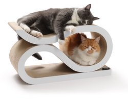Jake and Jacky Krabkarton voor Katten 2 in 1 Model - Krabpaal Karton - Krabplank - Krabmand - Krabmeubel - Kartonnen Krabmat - Kattenmand - Kattenbed - 60x24x34cm
