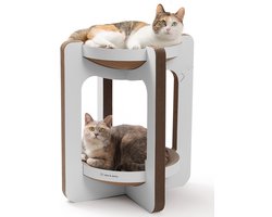 Jake and Jacky Krabkarton voor Katten - Krabpaal Karton - Krabplank - Krabmand - Krabmeubel - Kartonnen Krabmat - Kattenmand - Kattenbed - Kattentoren - 52x52x58cm