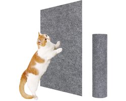 JeiibrZui Antikrabmat - Muurbevestigde krabpaal voor katten - Extra groot formaat/Verdikt en duurzaam materiaal - 1 stuk - Geschikt voor binnenkatten - Lichtgrijs