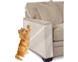 JeiibrZui Antikrastape Voor Katten - 8-Delige Meubelbeschermer - Transparant Dubbelzijdig Anti-Krabben Tijdens Training + Eenvoudig Aan Te Brengen Op Banken/Deuren/Muren - 8 Stuks - Thuisgebruik + Transparant