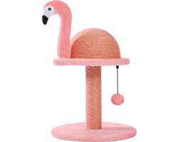 Jemaison® Krabpaal Flamingo - Designer Krabpaal - Hip Design - Gemakkelijke Montage - Krabpaal Katten - Roze - 32x32x48 cm