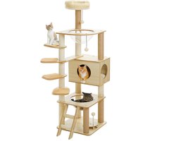 Krabpaal: Jently krabpaal - krabpaal voor katten - krab toren - kattenspeelgoed - meer niveau's