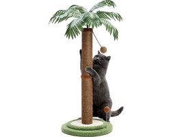 J&R Krabpaal - Krabpaal palmboom - Krabpaal voor katten - Katten speeltje - Speel Bal - Bruin - 85cm