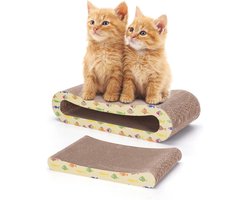 Kartonnen krabpaal voor katten 2-in-1 planken met kattenkruid van golfkarton voor meubels verkrijgbaar in beide.