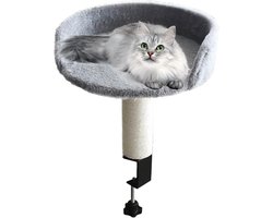 Kat Bureau Uitkijkpost - Kattenmand Kitten Zitje - Binnenshuis Ontspanning - Verstelbare Bureau Bevestiging - 36x31x31cm