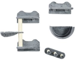 Kat Meubels 4 Delig 40 X28 X73 cm Katten Klimwand Grijs Spaanplaat Hangmat Klimtrap Springplaat Wand Krabpaal Binnen Gebruik