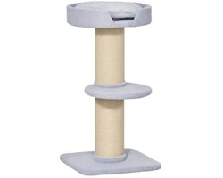 Kat Speelgoed 45 X 45 X 91 cm Krabpaal Lichtblauw Polyester Ingebouwd Ontwerp Kattenmeubels Platform Sisal Binnen Gebruik