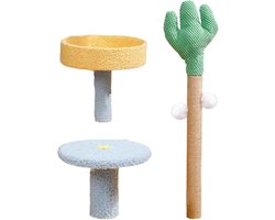 Krabpaal: Katten Klimboom - Katten Toren Krabpaal - Spelen en Krabben - Cactus Vorm - 39x39x83cm - Groen