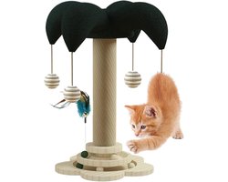 Katten Klimmeubel - Krabpaal Speelgoed - Spelen Krabben Ontspannen - Multifunctioneel Interactief - 37 x 35 x 16 cm