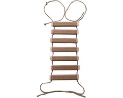 Katten Klimmeubel - Wand Krabpaal - Buiten Spelen - Met Touwladder - 50.8 cm - Bruin
