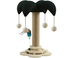 Katten Klimpaal - Krabpaal Speelgoed - Binnen Spelen - Meerdere Katten - 29x29x50cm - Multicolor