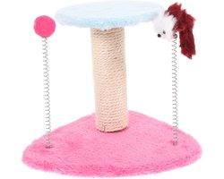 Krabpaal: Katten Klimpaal - Krabpaal Speeltoestel - Katten Spelen - Inclusief gereedschap - 25x20x18.5cm - Grijs