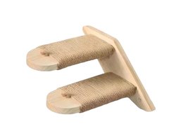 Katten Klimplank - Kattenmuurmeubel - Katten Spelen - Natuurlijk Hout Jute - 34x20x8 cm - Niet gespecificeerd