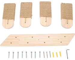 Wandmeubel: Katten Klimplank - Kattenmuurplank - Binnen Spelen - Ruimtebesparend Wandmontage - 51x10x8 cm - Niet gespecificeerd