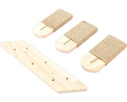 Krabpaal: Katten Klimplank - Wandmontage Krabpaal - Katten Actief Houden - Drie Lagen Ontwerp - 40.5 x 10.3 x 7 cm