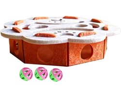 Katten Krab Puzzel - Katten Speelgoed - Gedragstraining Katten - Met Balbaan - 425 x 401 x 64 cm